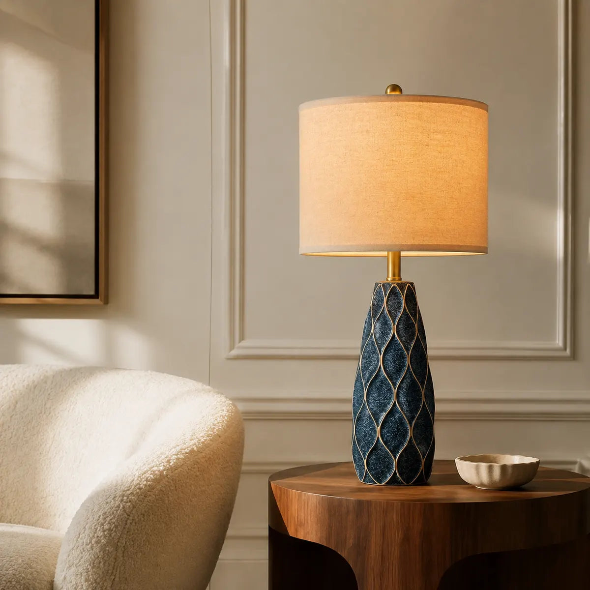 Rayloria Modern Blue Bedside Lamps