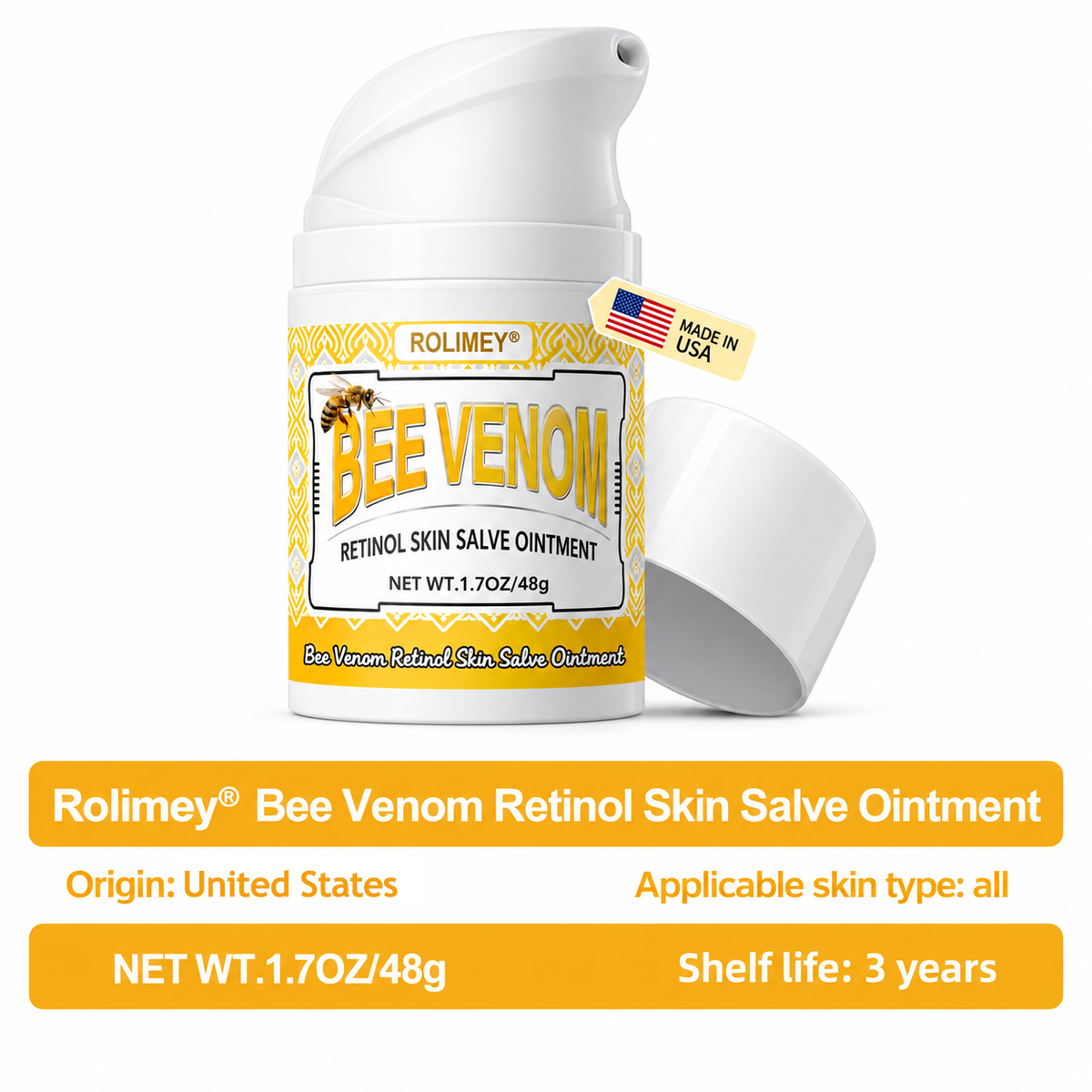 👨‍⚕️Official Brand Store | Rolimey® Bee Venom Retinol Skin Salve Ointment