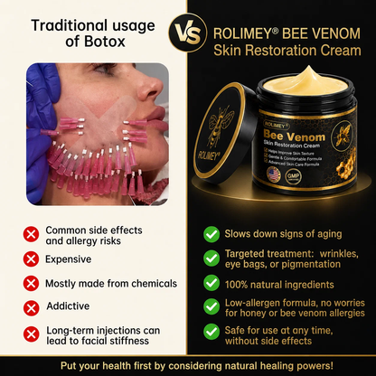🐝Official Brand Black & Gold Upgraded Edition丨Rolimey® Bee venom Pro Comprehensive Cream —Tightening for Skin Types