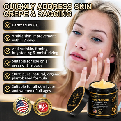 🐝Official Brand Black & Gold Upgraded Edition丨Rolimey® Bee venom Pro Comprehensive Cream —Tightening for Skin Types