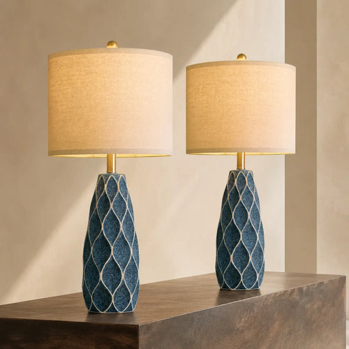 Rayloria Modern Blue Bedside Lamps