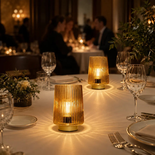 Rayloria Cordless Amber Glass Table Lamp
