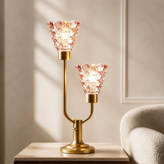 Rayloria Dimmable Pink Glass Table Lamp