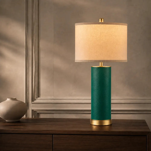 Rayloria Green Leather Table Lamps