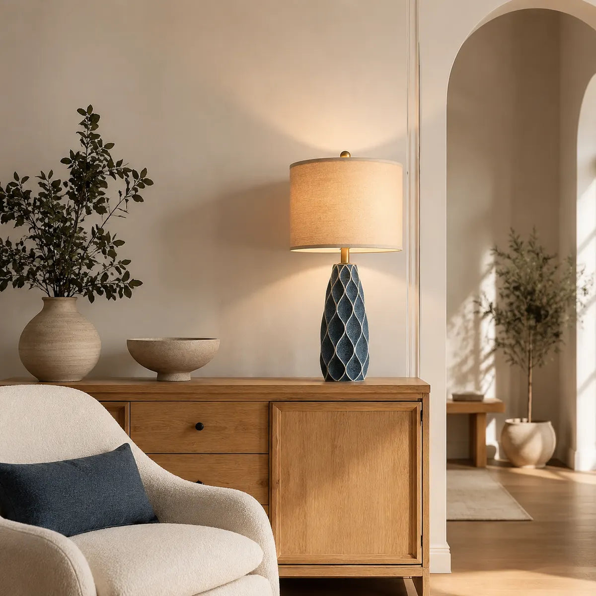 Rayloria Modern Blue Bedside Lamps