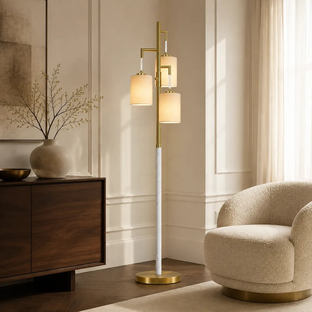 Rayloria Modern Gold Floor Lamp