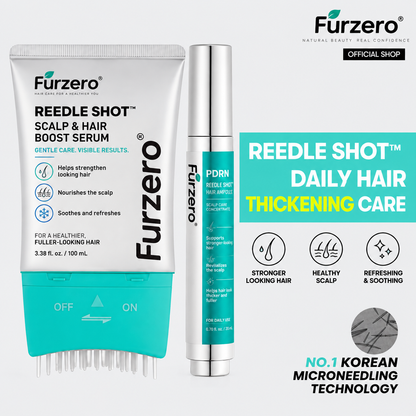 Furzero® PDRN Scalp Care Set – Hair Growth Serum & Ampoule for Fuller, Thicker-Looking Hair