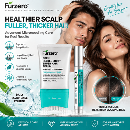 Furzero® PDRN Scalp Care Set – Hair Growth Serum & Ampoule for Fuller, Thicker-Looking Hair