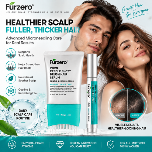Furzero® PDRN Scalp Care Set – Hair Growth Serum & Ampoule for Fuller, Thicker-Looking Hair