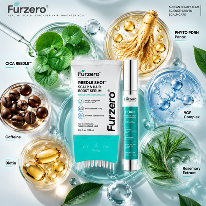 Furzero® PDRN Scalp Care Set – Hair Growth Serum & Ampoule for Fuller, Thicker-Looking Hair