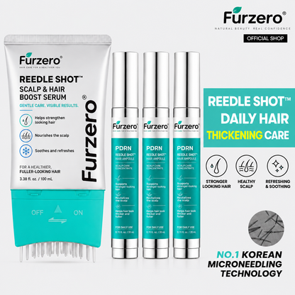 Furzero® PDRN Scalp Care Set – Hair Growth Serum & Ampoule for Fuller, Thicker-Looking Hair