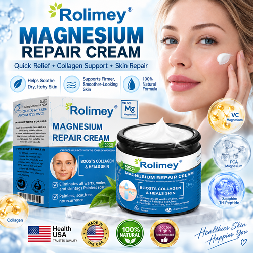 💯Official Store: Rolimey® Magnesium Skin Repair Cream (Smooths Wrinkles, Improves Skin Firmness, Tightens Skin)
